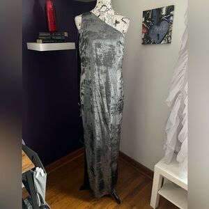 Silver Shimmer One Shoulder Ralph Lauren Gown NWT